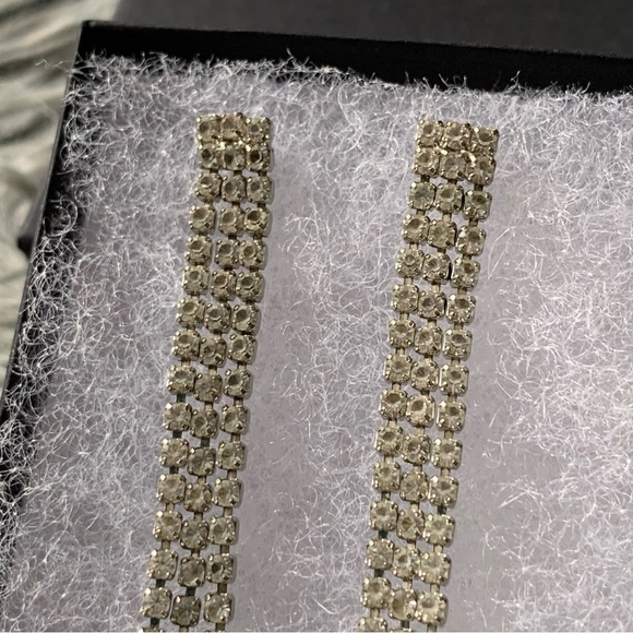 Long Rhinestone Earrings - Picture 3 of 8